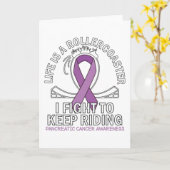 Pancreaskankerbewustwording paarse lint kaart (Gele Bloem)