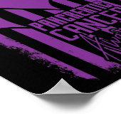 Pancreaskankerbewustzijn Amerikaanse vlag Paarse R Poster (Hoek)