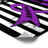 Pancreaskankerbewustzijn Amerikaanse vlag Poster (Hoek)