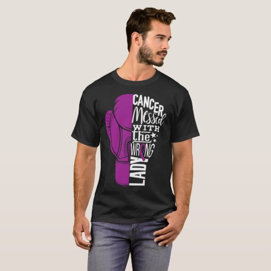 Pancreaskankerbewustzijn Bokshandschoen T-shirt (Voorkant volledig)