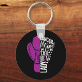 Pancreaskankerbewustzijn Bokshandschoen T-shirt Sleutelhanger (Voorkant)