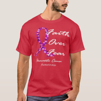 Pancreaskankerbewustzijn Geloof in angst T-shirt