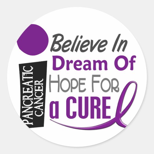 Pancreaskankerbewustzijn GELOOFT DREAM HOPE Ronde Sticker (Voorkant)