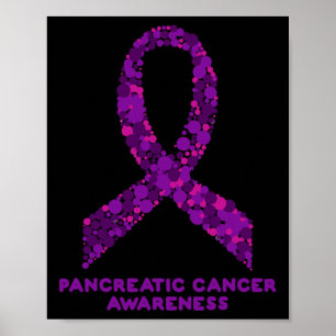 Pancreaskankerbewustzijn Ik Draag Paarse lint Poster