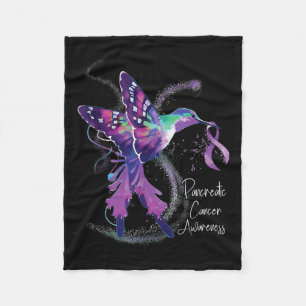 Pancreaskankerbewustzijn kolibrie Paarse Fleece Deken