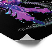 Pancreaskankerbewustzijn kolibrie Paarse Poster (Hoek)