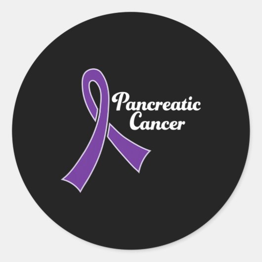 Pancreaskankerbewustzijn Paarse lint Ronde Sticker (Voorkant)