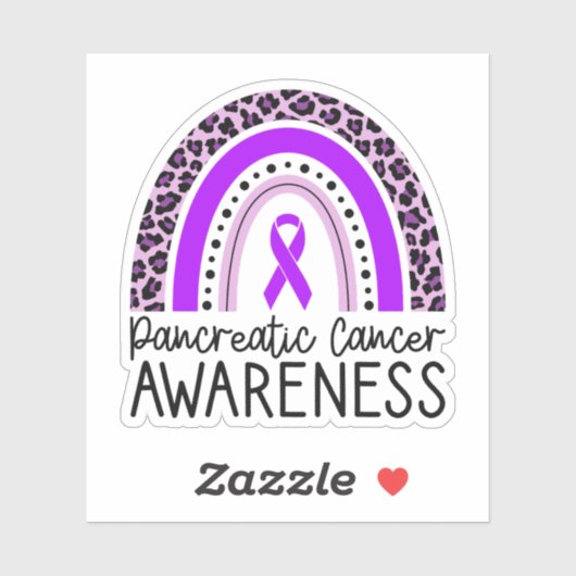 Pancreaskankerbewustzijn Paarse lint Sticker (Vel)