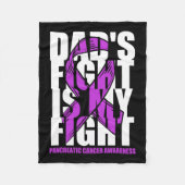Pancreaskankerbewustzijn Paarse lint van papa's Fi Fleece Deken (Voorkant)