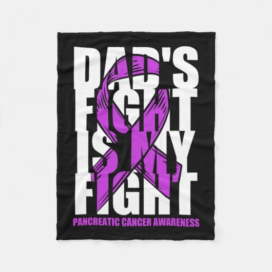 Pancreaskankerbewustzijn Paarse lint van papa's Fi Fleece Deken (Voorkant)