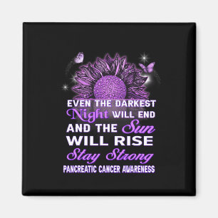 Pancreaskankerbewustzijn Paarse lint zonnebloem Magneet