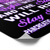 Pancreaskankerbewustzijn Paarse lint zonnebloem Poster (Hoek)