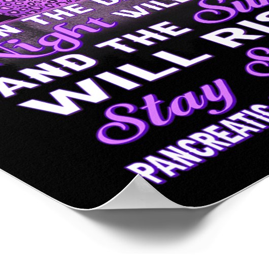 Pancreaskankerbewustzijn Paarse lint zonnebloem Poster (Hoek)