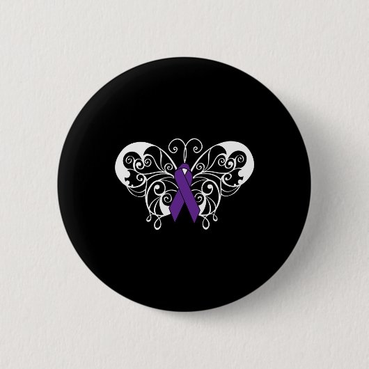 Pancreaskankerbewustzijn Paarse lintboter Ronde Button 5,7 Cm (Voorkant)