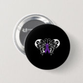 Pancreaskankerbewustzijn Paarse lintboter Ronde Button 5,7 Cm (Voorkant /achterkant)