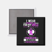 Pancreaskankerbewustzijn Paarse Uncle Support Magneet (Voorkant / Achterkant)