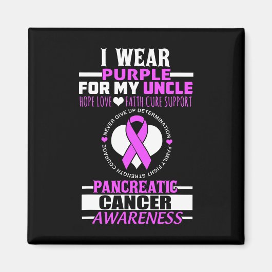 Pancreaskankerbewustzijn Paarse Uncle Support Magneet (Voorkant)