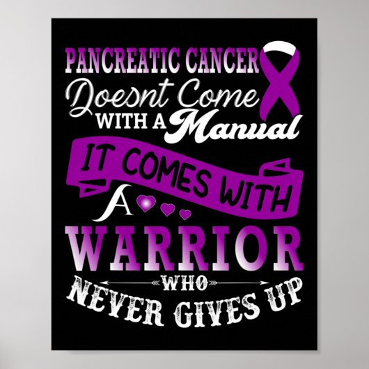 Pancreaskankerbewustzijn Warrior Ondersteuning Paa Poster (Voorkant)