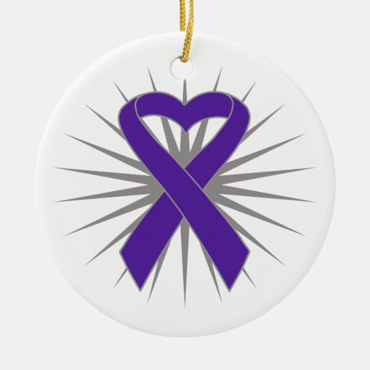 Pancreaskankerhartlint Keramisch Ornament (Voorkant)