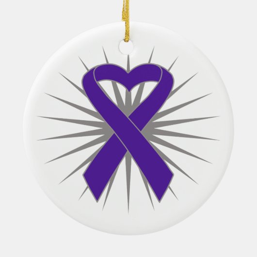 Pancreaskankerhartlint Keramisch Ornament (Achterkant)