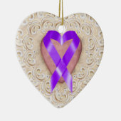 Pancreaskankerlint uit het hart - SRF Keramisch Ornament (Rechts)