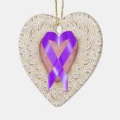 Pancreaskankerlint uit het hart - SRF Keramisch Ornament (Links)