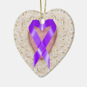 Pancreaskankerlint uit het hart - SRF Keramisch Ornament (Links)