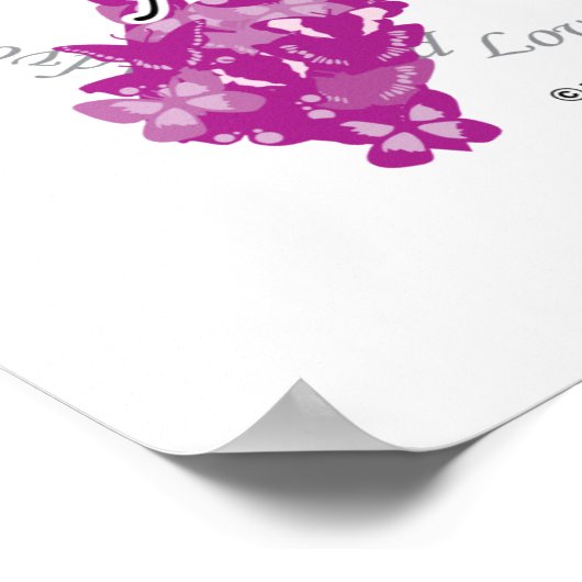 Pancreaskankerlint van Butterflies Poster (Hoek)