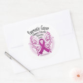 Pancreaskankervlinter 3 ronde sticker (Envelop)