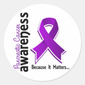 Pancreaskankervoorlichting 5 ronde sticker (Voorkant)
