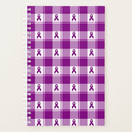 Pancreatic Cancer Awareness Plaid Planner, Purple Planner (Voorkant)