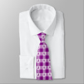 Pancreatic Cancer Awareness Plaid Purple Ribbon Stropdas (Gebonden)