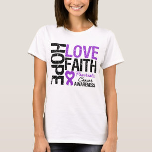 Pancreatic Cancer Hope Love Faith T-shirt