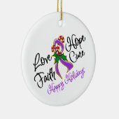 Pancreatic Cancer Love Hope Feestdagen Keramisch Ornament (Rechts)