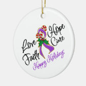 Pancreatic Cancer Love Hope Feestdagen Keramisch Ornament (Links)