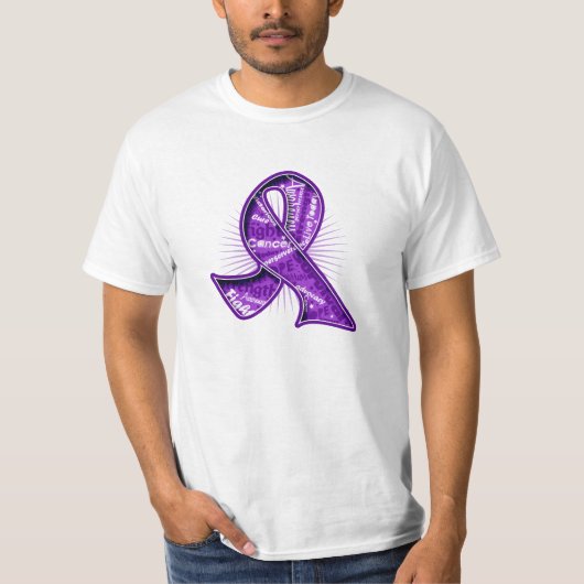 Pancreatische kankerslogan Watermark Ribbon T-shirt (Voorkant)