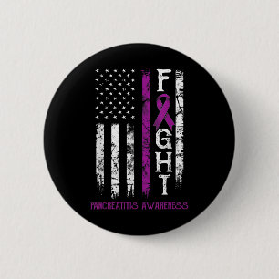 Pancreatitis Amerikaanse vlag Ronde Button 5,7 Cm