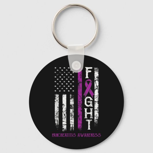 Pancreatitis Amerikaanse vlag Sleutelhanger (Voorkant)