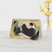 Panda 4 - Wenskaart Kaart (Gele Bloem)