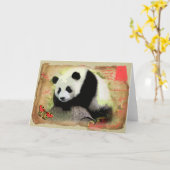 Panda 5 - Wenskaart Kaart (Gele Bloem)