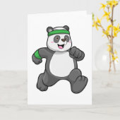 Panda aan het joggen met hoofdband kaart (Gele Bloem)