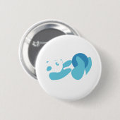 Panda aan het spelen (Blauw) Ronde Button 5,7 Cm (Voorkant /achterkant)