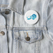 Panda aan het spelen (Blauw) Ronde Button 5,7 Cm (In situ)