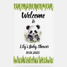 Panda acryl baby shower teken. acryl bord