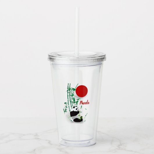 Panda acryl drinkbeker (Voorkant)
