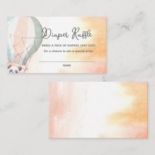 Panda Adventure Awaits Diaper Raffle Informatiekaartje (Voorkant / Achterkant)