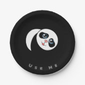 Panda Afbeelding Gebruik mij Tekst Gedrukt Papier Papieren Bordje (Voorkant)