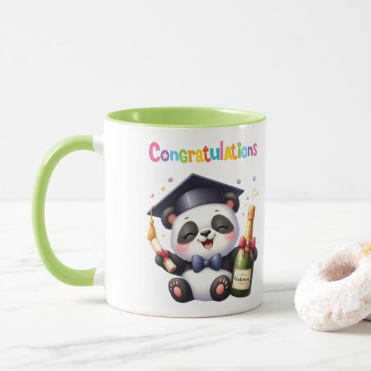 Panda Afstuderen Gefeliciteerd Mok (Met donut)