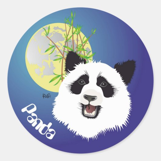 Panda (Ailuropoda melanoleuca) Aufkleber Ronde Sticker (Voorkant)