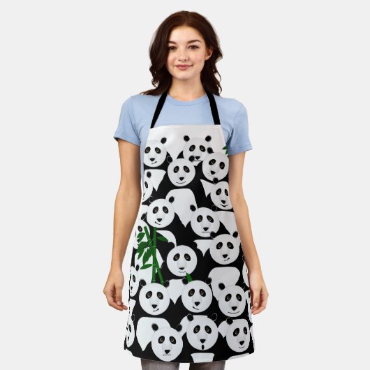 Panda Allover Apron Schort (Gedragen)